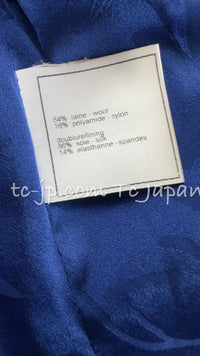 CHANEL 07PF Royal Blue Trimming CC Flower Buttons Wool Jacket 42 シャネル ロイヤル ブルー トリミング フラワー ココ ボタン ウール ジャケット 即発