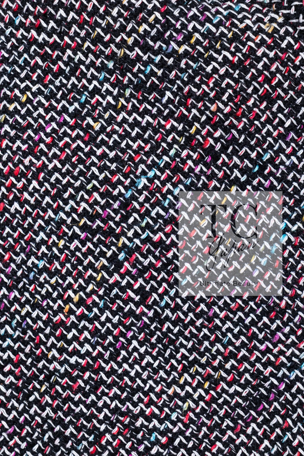 CHANEL 11S Black Red Multicolor Cotton Silk Tweed Jacket 34 36 シャネル ブラック レッド マルチカラー コットン シルク ツイード ジャケット 即発