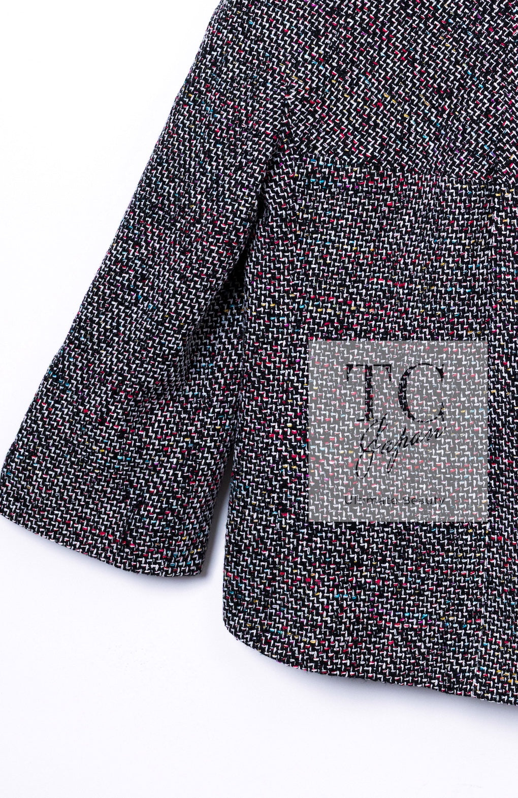 CHANEL 11S Black Red Multicolor Cotton Silk Tweed Jacket 34 36 シャネル ブラック レッド マルチカラー コットン シルク ツイード ジャケット 即発