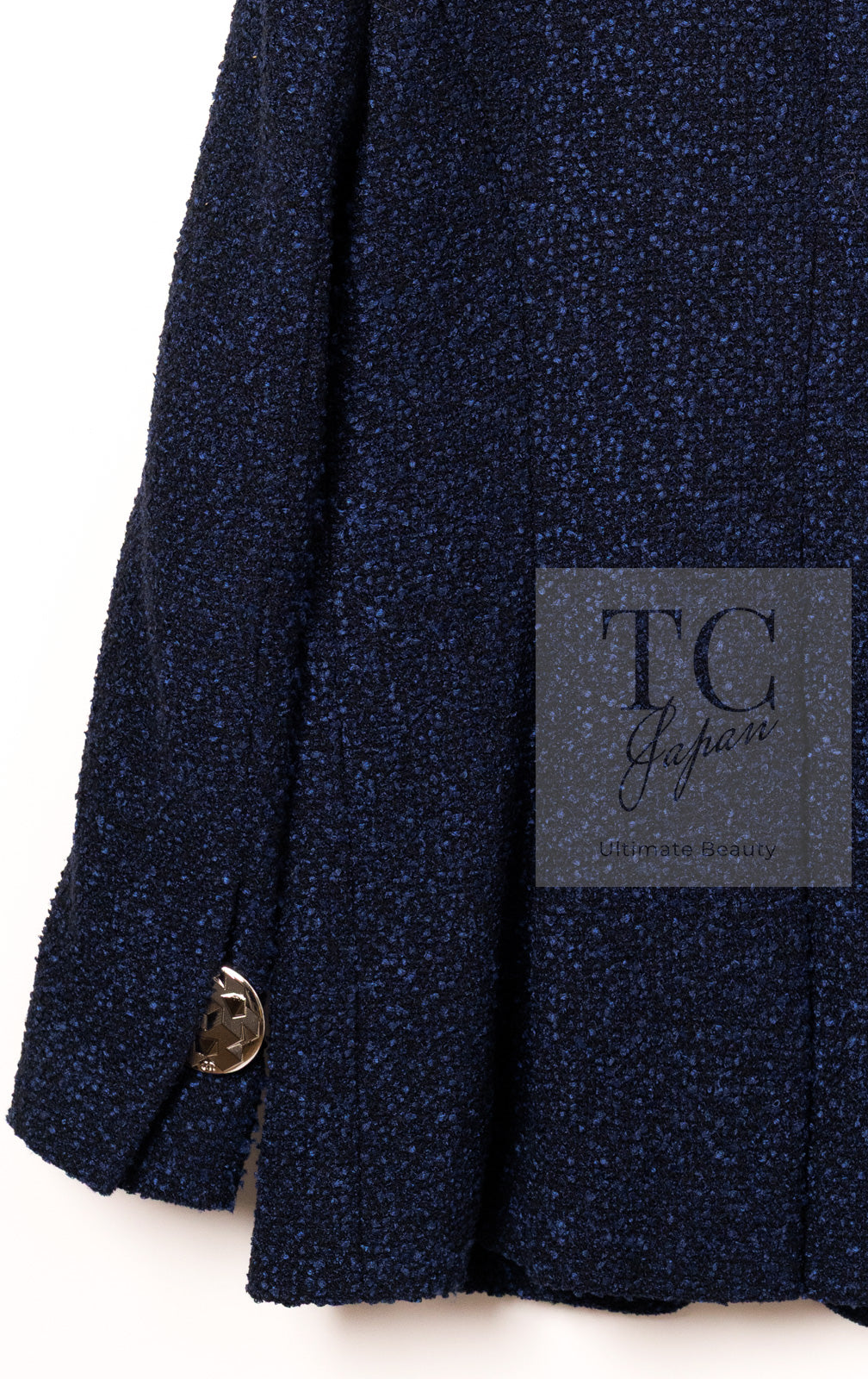 CHANEL 16S Navy Blue Tweed Jacket 38 シャネル ネイビー ブルー ツイード ジャケット 即発