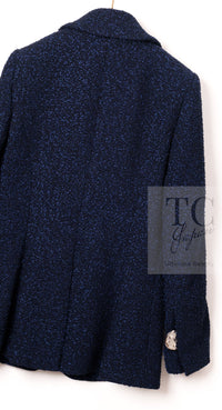 CHANEL 16S Navy Blue Tweed Jacket 38 シャネル ネイビー ブルー ツイード ジャケット 即発