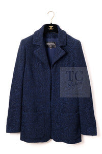 CHANEL 16S Navy Blue Tweed Jacket 38 シャネル ネイビー ブルー ツイード ジャケット 即発