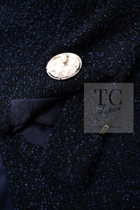 CHANEL 16S Navy Blue Tweed Jacket 38 シャネル ネイビー ブルー ツイード ジャケット 即発