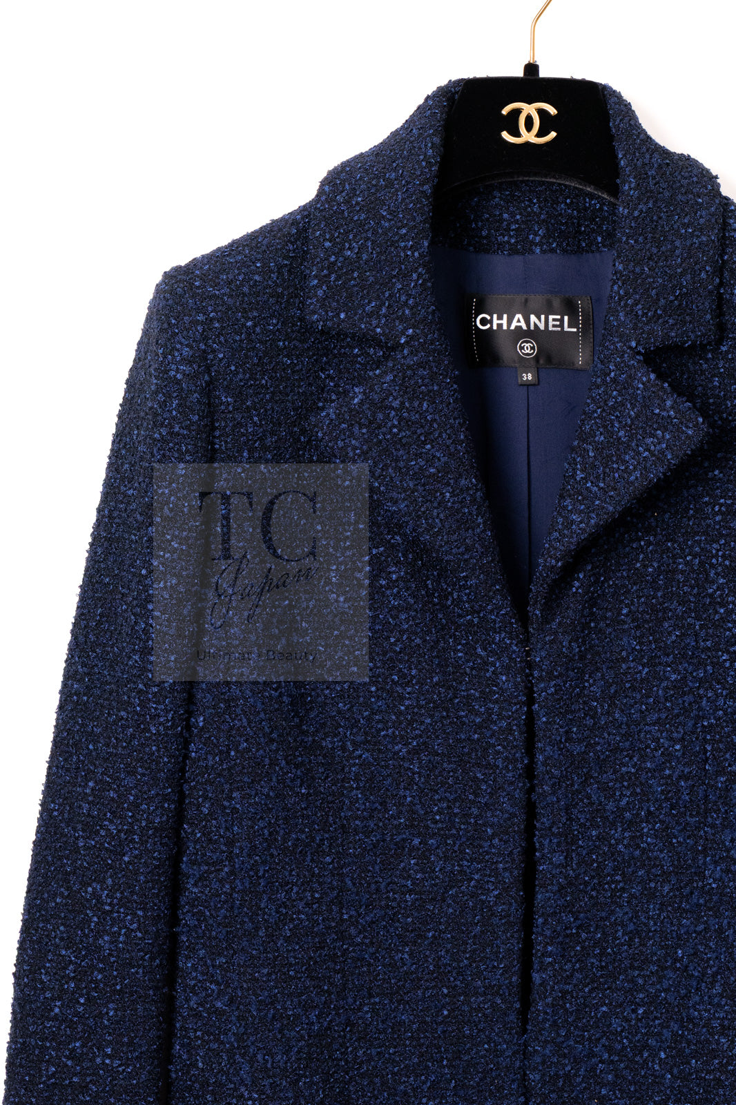 CHANEL 16S Navy Blue Tweed Jacket 38 シャネル ネイビー ブルー ツイード ジャケット 即発