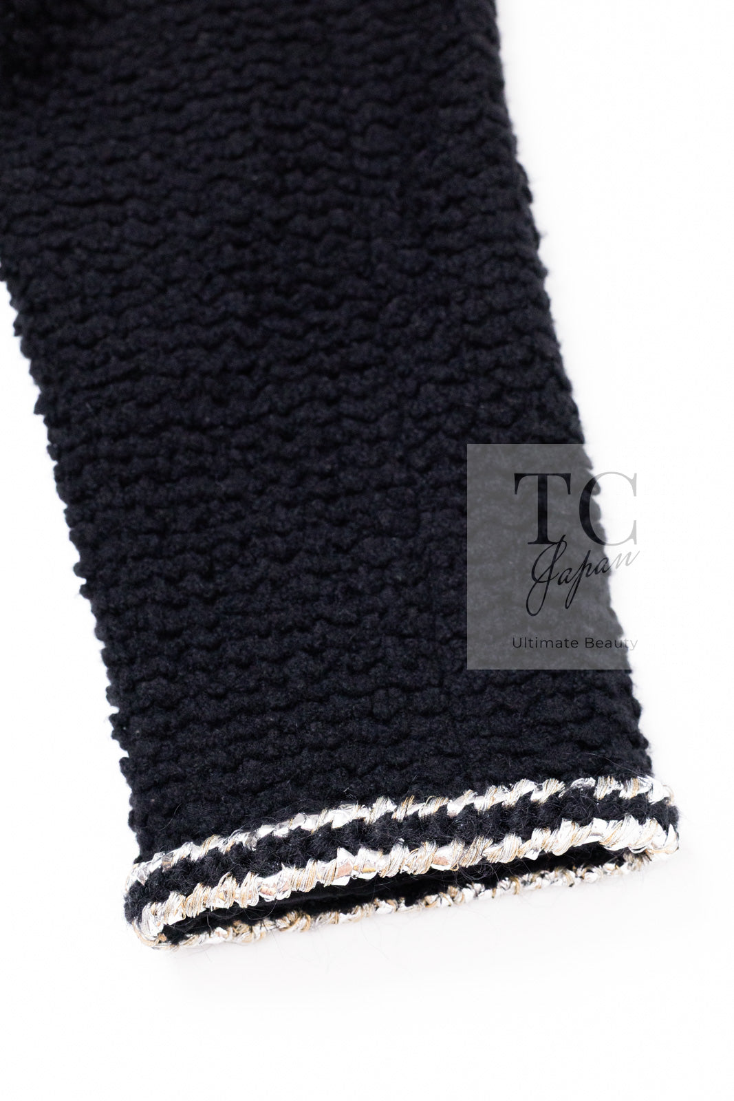 CHANEL 17A Black Wool Silk Braid Trimming Coat Jacket 42 シャネル ブラック ウール シルク ブレイドトリミング コート ジャケット 即発