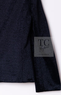 CHANEL 10C Navy Ivory Crystals Gripoix Buttons Jacket 34 36 シャネル ネイビー アイボリー クリスタル グリポア宝石ボタン ジャケット 即発