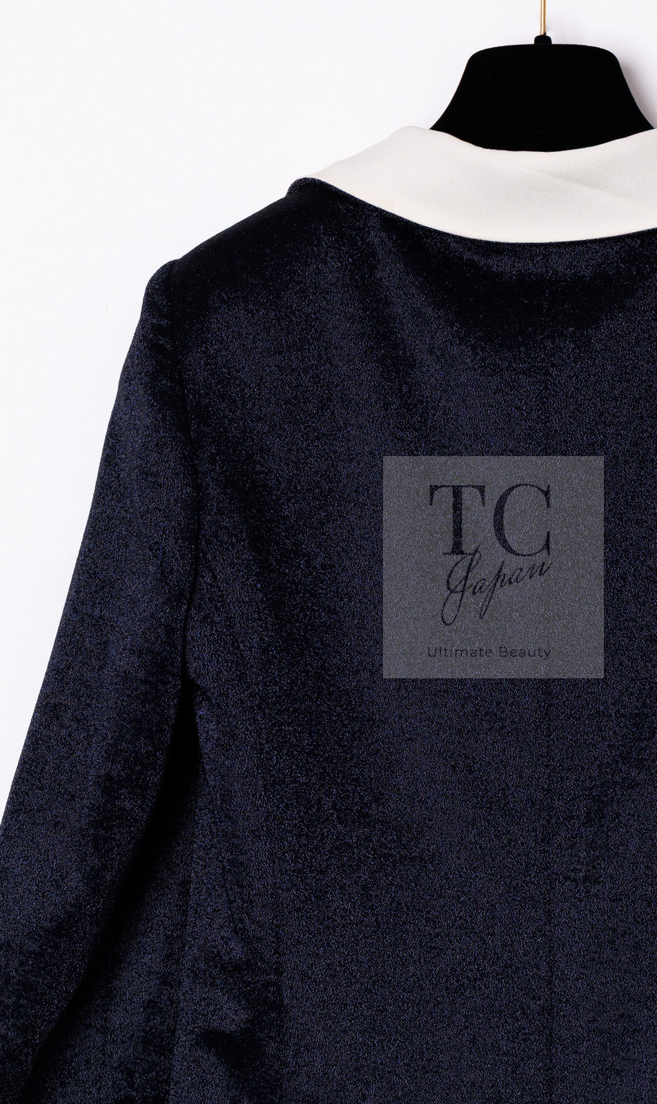 CHANEL 10C Navy Ivory Crystals Gripoix Buttons Jacket 34 36 シャネル ネイビー アイボリー クリスタル グリポア宝石ボタン ジャケット 即発