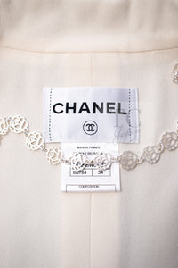 CHANEL 10C Navy Ivory Crystals Gripoix Buttons Jacket 34 36 シャネル ネイビー アイボリー クリスタル グリポア宝石ボタン ジャケット 即発