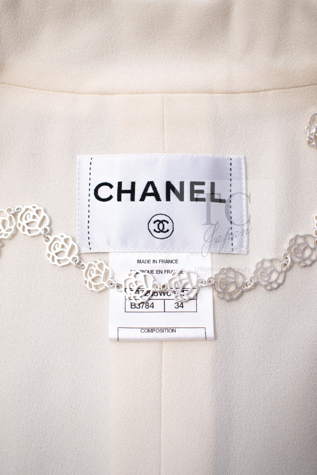 CHANEL 10C Navy Ivory Crystals Gripoix Buttons Jacket 34 36 シャネル ネイビー アイボリー クリスタル グリポア宝石ボタン ジャケット 即発