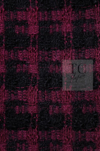 CHANEL 80C Vintage Bordeaux Wine Black Wool Tweed Jacket 36 シャネル ヴィンテージ ボルドー ブラック ブークレ プードル ウール ツイード ジャケット 即発
