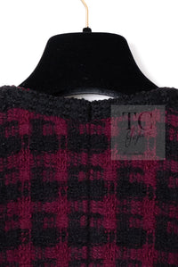CHANEL 80C Vintage Bordeaux Wine Black Wool Tweed Jacket 36 シャネル ヴィンテージ ボルドー ブラック ブークレ プードル ウール ツイード ジャケット 即発