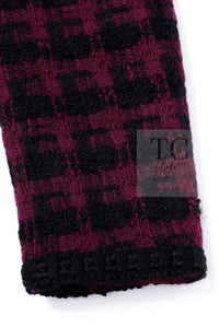 CHANEL 80C Vintage Bordeaux Wine Black Wool Tweed Jacket 36 シャネル ヴィンテージ ボルドー ブラック ブークレ プードル ウール ツイード ジャケット 即発