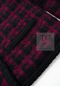 CHANEL 80C Vintage Bordeaux Wine Black Wool Tweed Jacket 36 シャネル ヴィンテージ ボルドー ブラック ブークレ プードル ウール ツイード ジャケット 即発