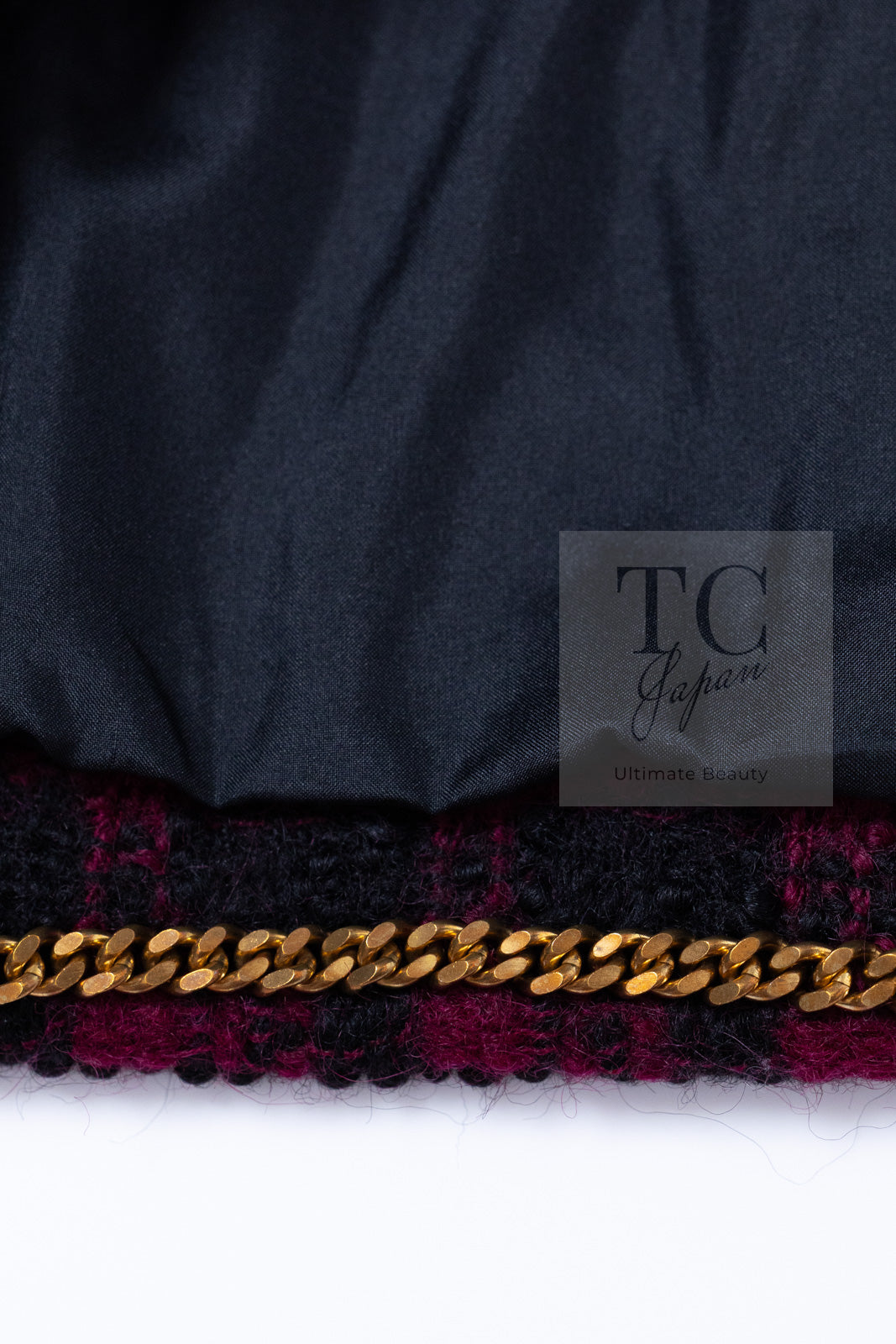 CHANEL 80C Vintage Bordeaux Wine Black Wool Tweed Jacket 36 シャネル ヴィンテージ ボルドー ブラック ブークレ プードル ウール ツイード ジャケット 即発