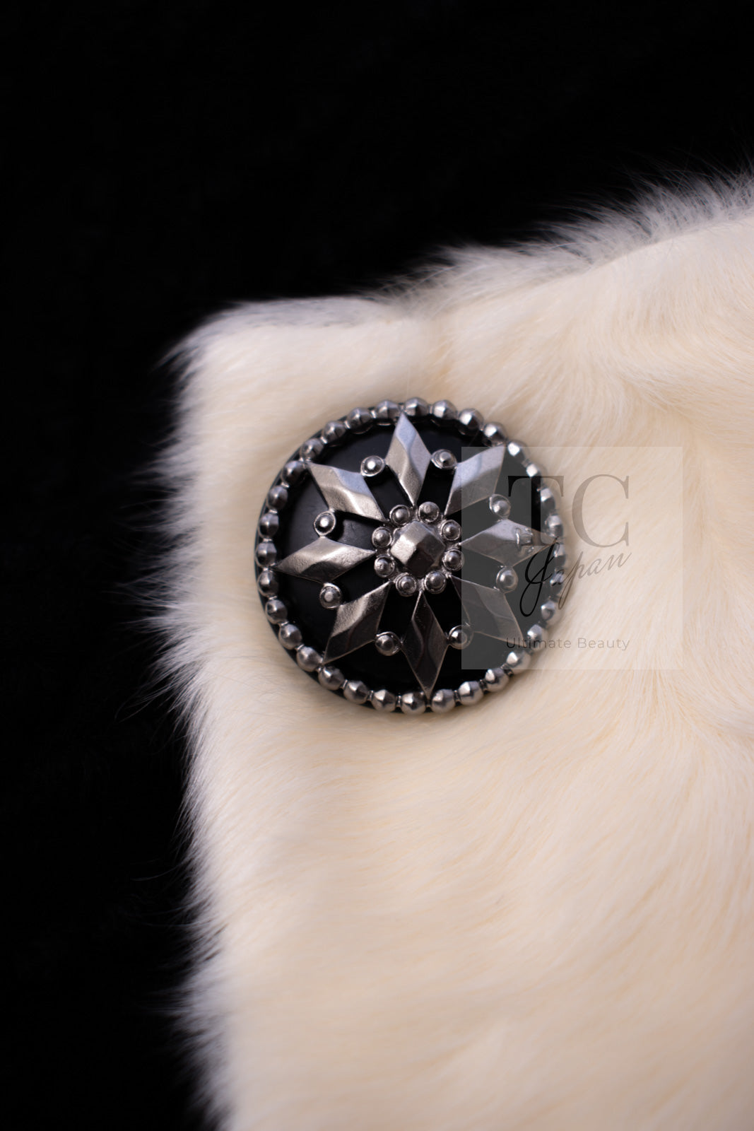 CHANEL 09A Black Ivory Wool Lamb Fur Lining Jacket 36 38 シャネル ブラック アイボリー ウール ラム ファー ライニング ジャケット 即発
