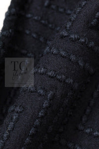 CHANEL 09A Black Ivory Wool Lamb Fur Lining Jacket 36 38 シャネル ブラック アイボリー ウール ラム ファー ライニング ジャケット 即発