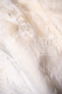 CHANEL 09A Black Ivory Wool Lamb Fur Lining Jacket 36 38 シャネル ブラック アイボリー ウール ラム ファー ライニング ジャケット 即発