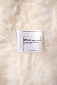 CHANEL 09A Black Ivory Wool Lamb Fur Lining Jacket 36 38 シャネル ブラック アイボリー ウール ラム ファー ライニング ジャケット 即発