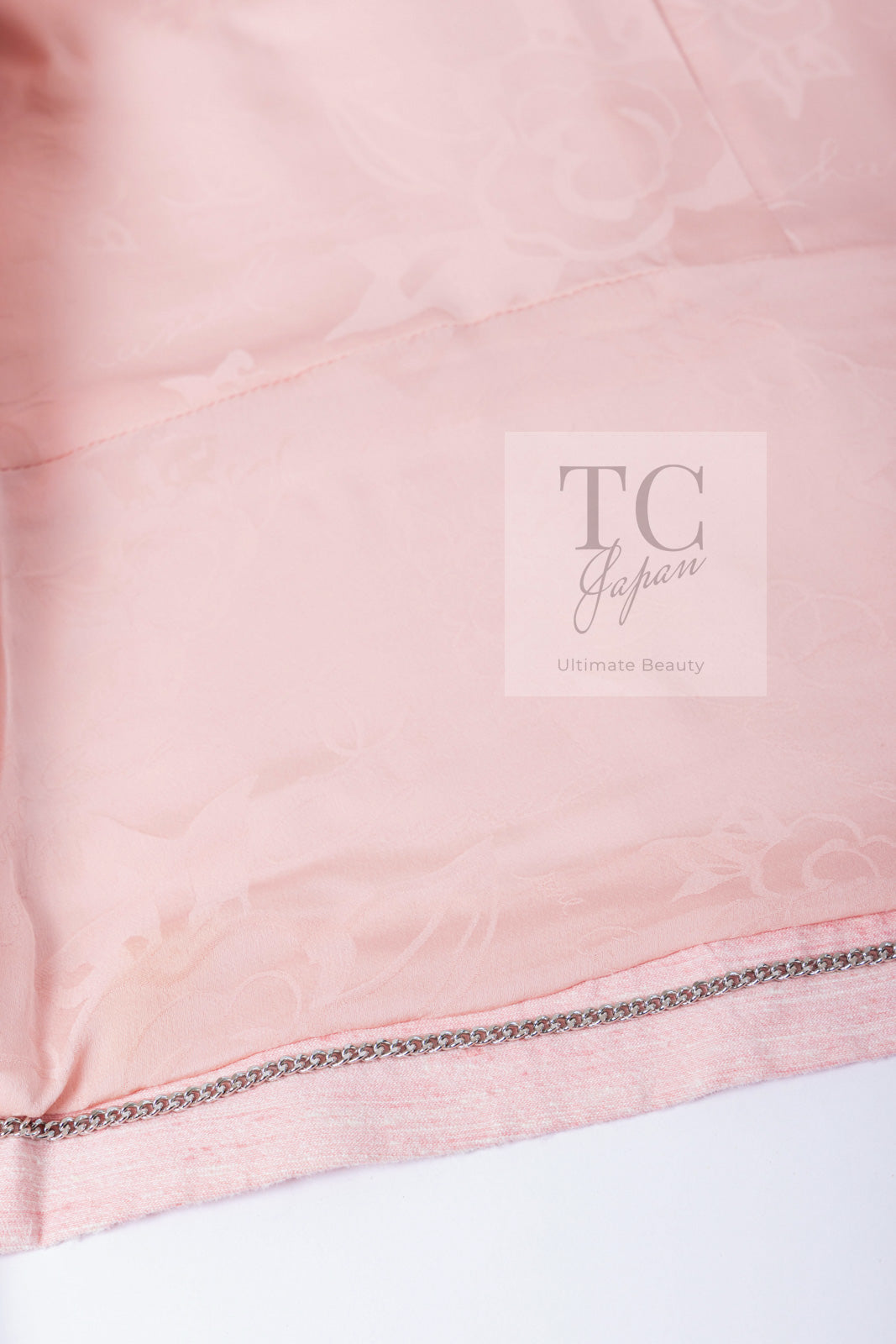 CHANEL 17C Cuba Runway Pink Silk Canvas Logo Button Jacket 36 シャネル キューバ ランウェイ ピンク シルク キャンバス ココボタン ジャケット 即発
