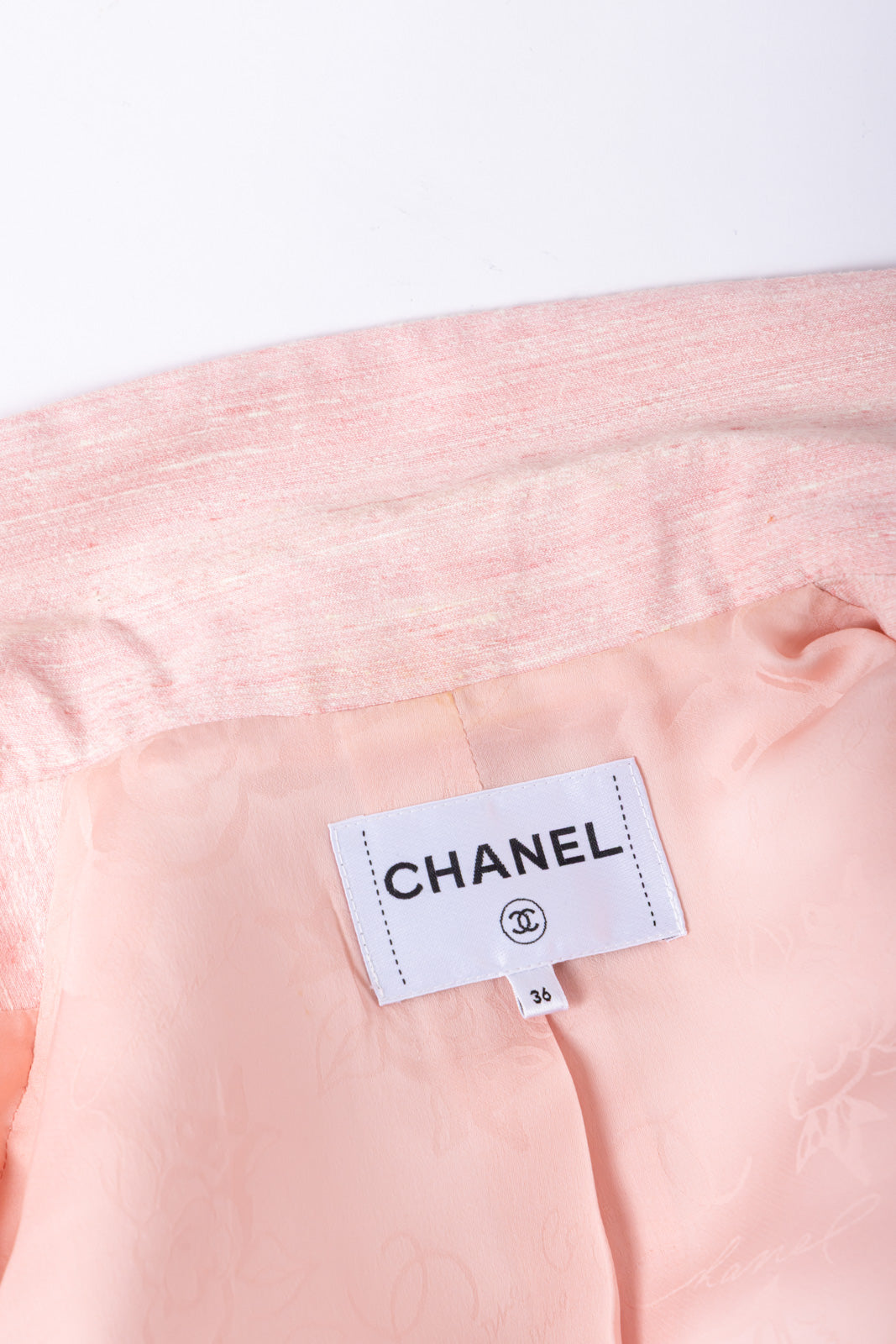 CHANEL 17C Cuba Runway Pink Silk Canvas Logo Button Jacket 36 シャネル キューバ ランウェイ ピンク シルク キャンバス ココボタン ジャケット 即発