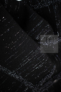 CHANEL 09A Black Metallic Silver Wool Jacket 36 38 シャネル ブラック メタリック ウール ジャケット 即発