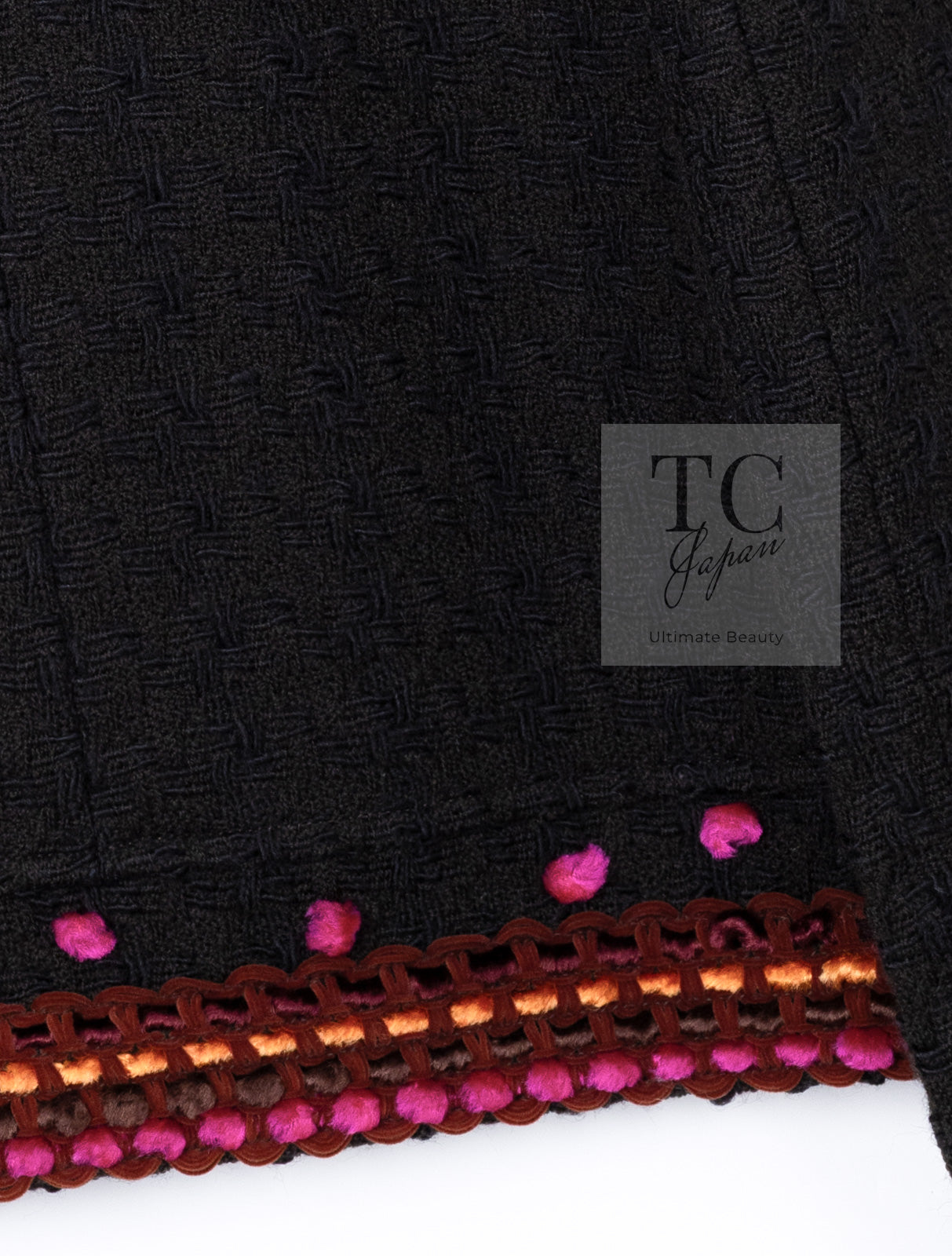 CHANEL 97A Vintage Brown Orange Pink Trim Wool Tweed Jacket 40 シャネル ヴィンテージ ブラウン オレンジ ピンク トリム ウール ツイード ジャケット 即発