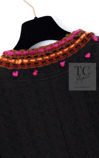 CHANEL 97A Vintage Brown Orange Pink Trim Wool Tweed Jacket 40 シャネル ヴィンテージ ブラウン オレンジ ピンク トリム ウール ツイード ジャケット 即発