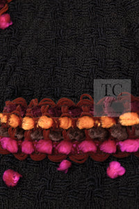 CHANEL 97A Vintage Brown Orange Pink Trim Wool Tweed Jacket 40 シャネル ヴィンテージ ブラウン オレンジ ピンク トリム ウール ツイード ジャケット 即発