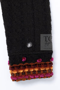 CHANEL 97A Vintage Brown Orange Pink Trim Wool Tweed Jacket 40 シャネル ヴィンテージ ブラウン オレンジ ピンク トリム ウール ツイード ジャケット 即発
