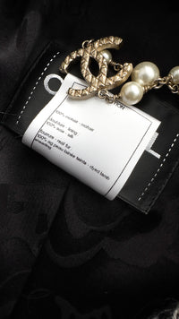 CHANEL 14PF Black Gray Mohair Light Long Coat With Soft real Lamb Fur 34 36 38 シャネル グレー ホワイト モヘア とっても軽くてふんわり暖か リアル ラム ファー付 ロング コート 即発