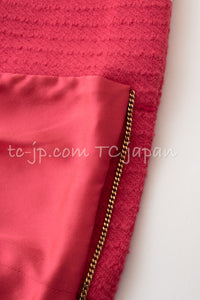 CHANEL 20A Coral Pink Wool Double Stand Collar Jacket Coat 38 40 シャネル コーラル ピンク ウール ダブル スタンド カラー コート ジャケット 即発
