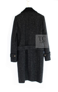 CHANEL 19PF Black Gold Belt Wool Coat 34 36 シャネル ブラック ゴールド ベルト付き ウール コート 即発