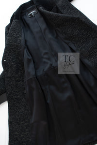 CHANEL 19PF Black Gold Belt Wool Coat 34 36 シャネル ブラック ゴールド ベルト付き ウール コート 即発