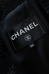 CHANEL 19PF Black Gold Belt Wool Coat 34 36 シャネル ブラック ゴールド ベルト付き ウール コート 即発