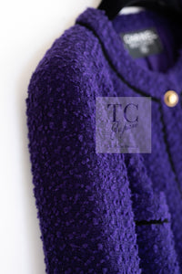 CHANEL 93A Vintage Purple Wool Tweed Jacket Skirt Suit 38 40 42 シャネル ヴィンテージ プラム パープル ウール ツイード ジャケット スカート スーツ 即発