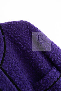 CHANEL 93A Vintage Purple Wool Tweed Jacket Skirt Suit 38 40 42 シャネル ヴィンテージ プラム パープル ウール ツイード ジャケット スカート スーツ 即発