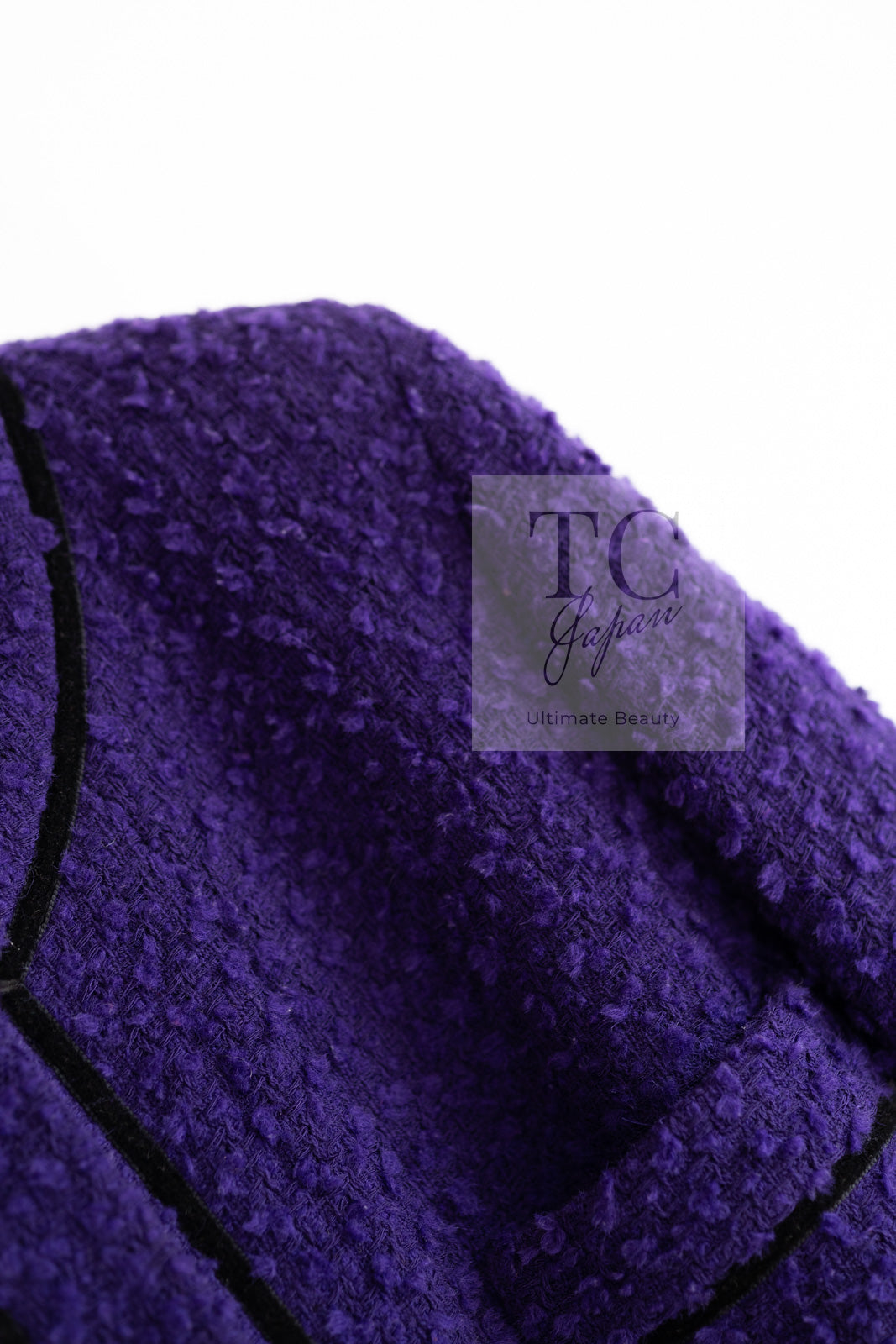 CHANEL 93A Vintage Purple Wool Tweed Jacket Skirt Suit 38 40 42 シャネル ヴィンテージ プラム パープル ウール ツイード ジャケット スカート スーツ 即発
