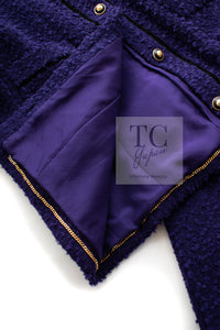 CHANEL 93A Vintage Purple Wool Tweed Jacket Skirt Suit 38 40 42 シャネル ヴィンテージ プラム パープル ウール ツイード ジャケット スカート スーツ 即発