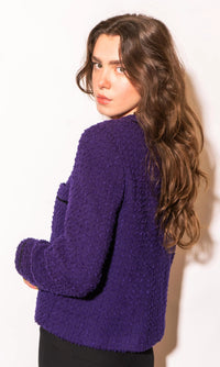 CHANEL 93A Vintage Purple Wool Tweed Jacket Skirt Suit 38 40 42 シャネル ヴィンテージ プラム パープル ウール ツイード ジャケット スカート スーツ 即発