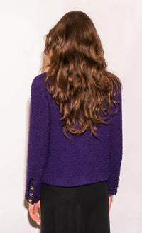 CHANEL 93A Vintage Purple Wool Tweed Jacket Skirt Suit 38 40 42 シャネル ヴィンテージ プラム パープル ウール ツイード ジャケット スカート スーツ 即発