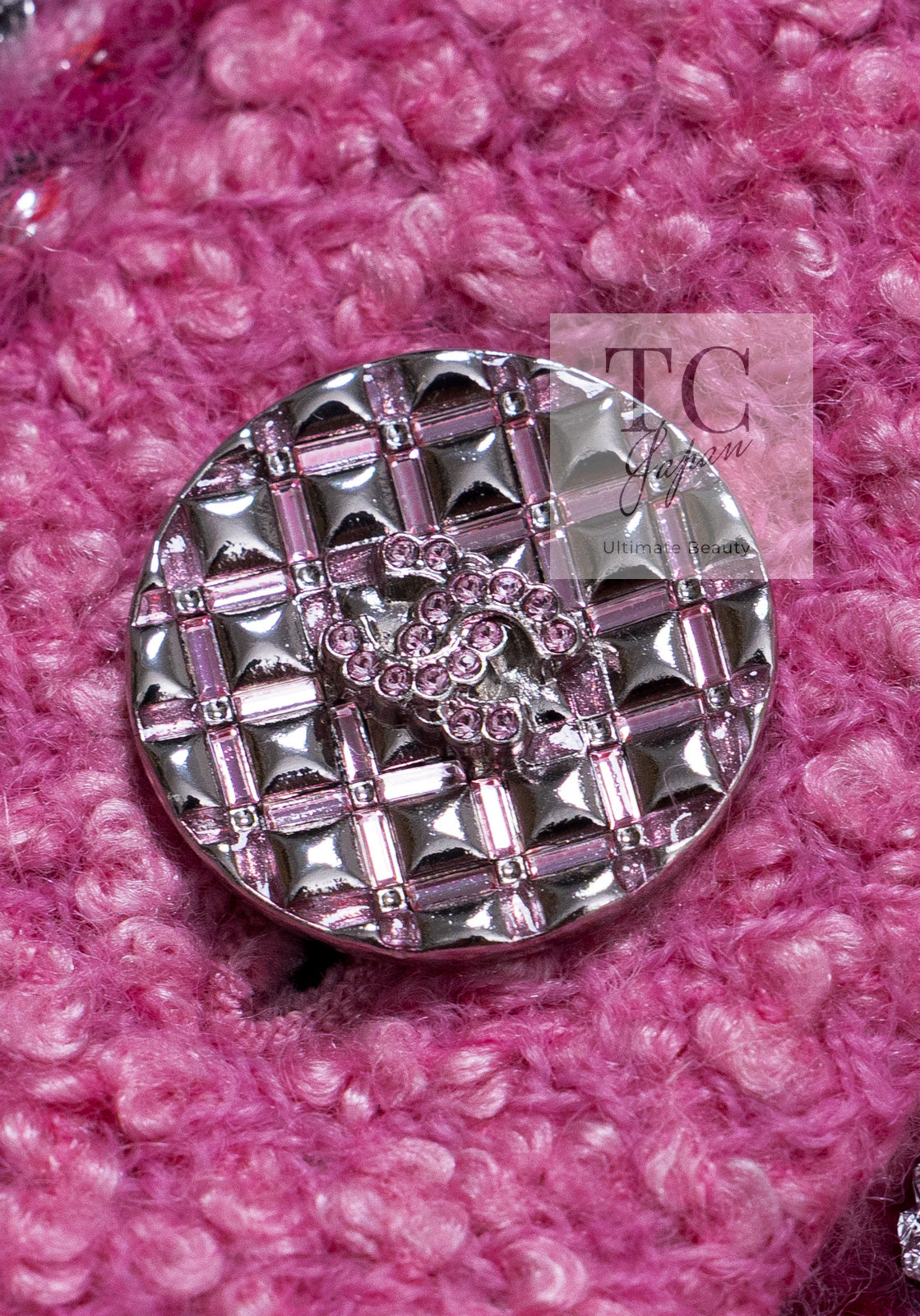 CHANEL 22PF Pink Silver Trim Wool Silk Dress Coat 36 38 シャネル ピンク ウール シルク シルバー トリム ワンピース コート 即発