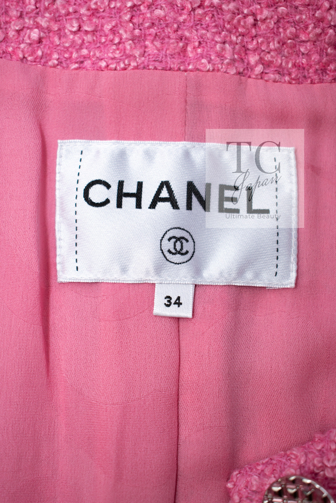 CHANEL 22PF Pink Silver Trim Wool Silk Dress Coat 36 38 シャネル ピンク ウール シルク シルバー トリム ワンピース コート 即発