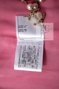 CHANEL 22PF Pink Silver Trim Wool Silk Dress Coat 36 38 シャネル ピンク ウール シルク シルバー トリム ワンピース コート 即発
