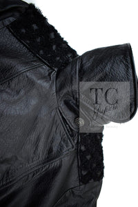 CHANEL 12A Black Motorcycle Lambskin Leather Jacket Coat 38 40 シャネル ブラック モーターサイクル ラムスキン レザー ジャケット コート 即発