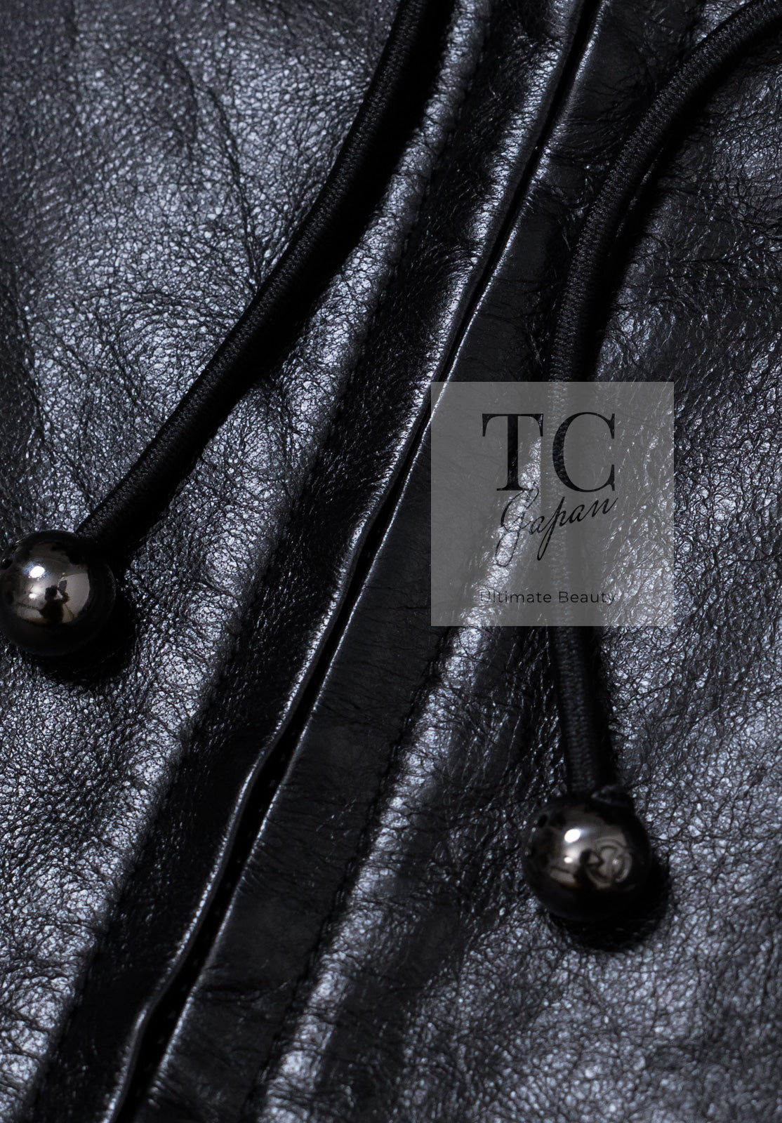 CHANEL 13B Black Lamb Leather Braid Trim Coat 38 40 シャネル ブラック ラム レザー ブレイド トリミング コート 即発