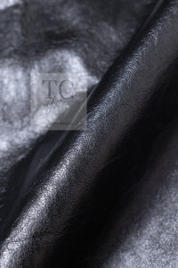 CHANEL 13B Black Lamb Leather Braid Trim Coat 38 40 シャネル ブラック ラム レザー ブレイド トリミング コート 即発