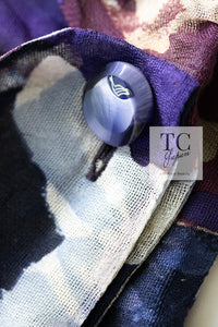 CHANEL 10C Navy Multicolor Flower Silk Blouse Jacket  38 シャネル ネイビー マルチカラー フラワー シルク100 ブラウス ジャケット