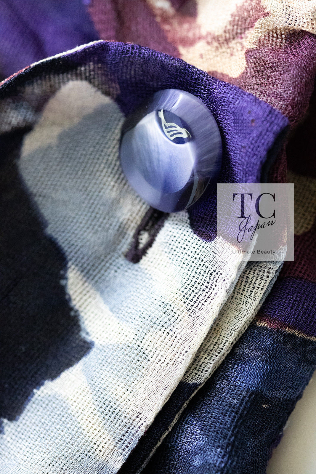 CHANEL 10C Navy Multicolor Flower Silk Blouse Jacket  38 シャネル ネイビー マルチカラー フラワー シルク100 ブラウス ジャケット