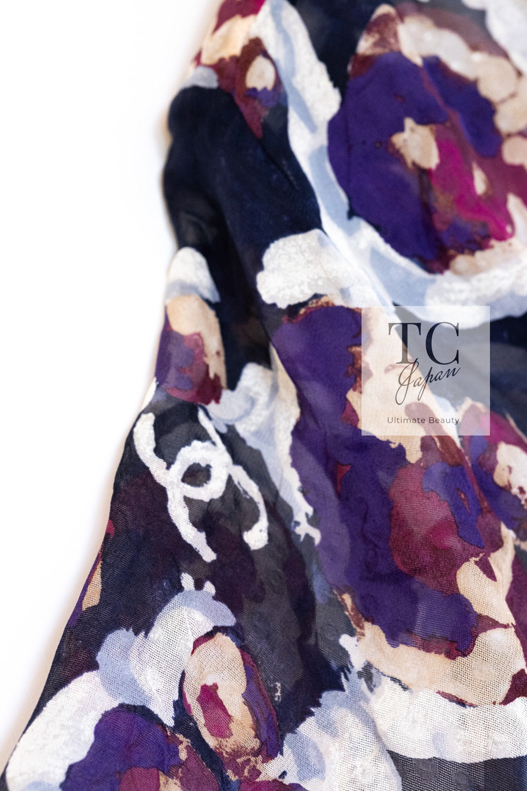 CHANEL 10C Navy Multicolor Flower Silk Blouse Jacket  38 シャネル ネイビー マルチカラー フラワー シルク100 ブラウス ジャケット