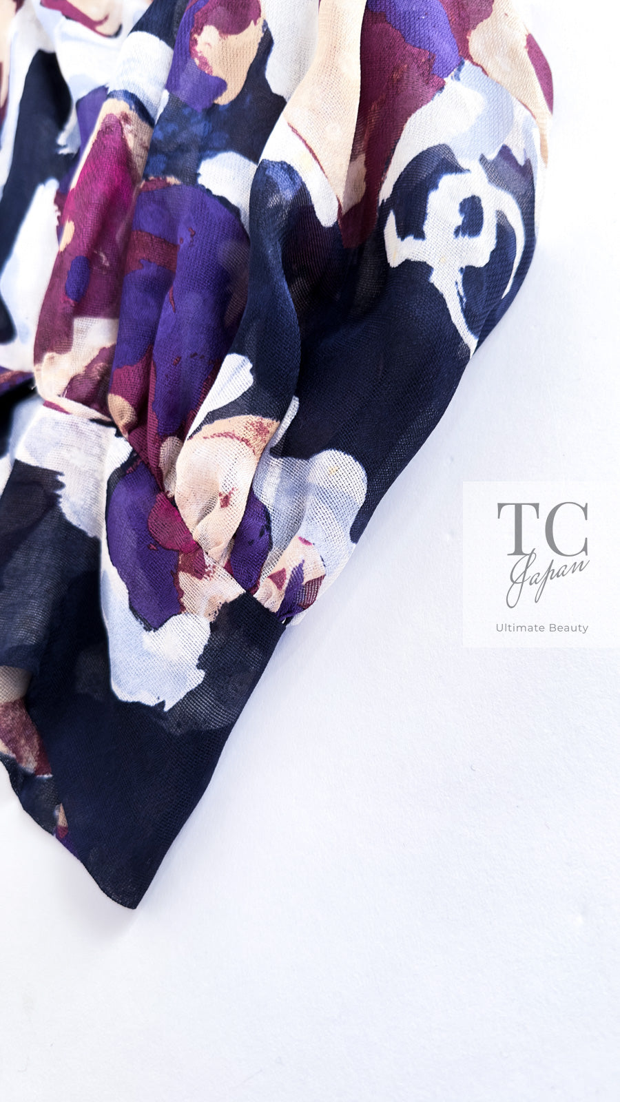 CHANEL 10C Navy Multicolor Flower Silk Blouse Jacket  38 シャネル ネイビー マルチカラー フラワー シルク100 ブラウス ジャケット